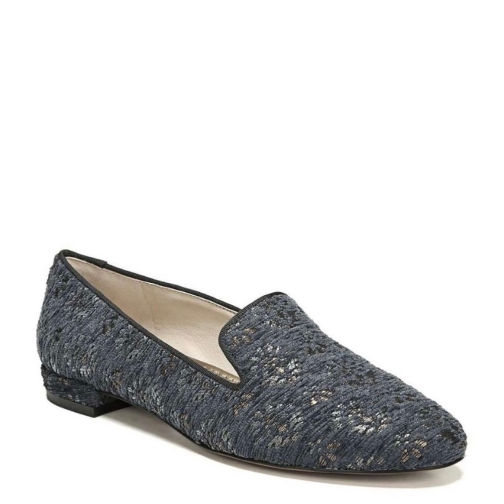 ⭐️ SAM EDELMAN NEW Size 7M US Blue Jordy Jacquard Loafers Shoes Embroidered